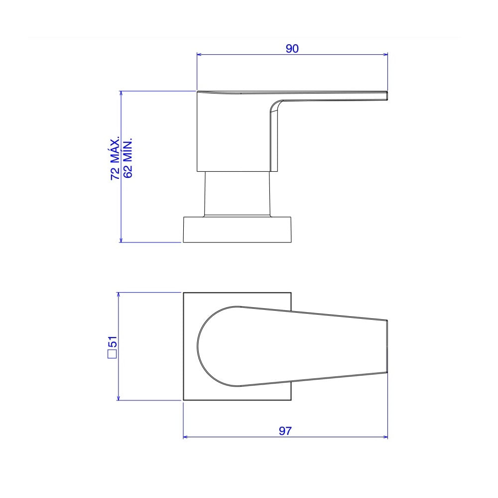 Acabamento de Registro de Gaveta Até 1" Level Black Matte - Deca