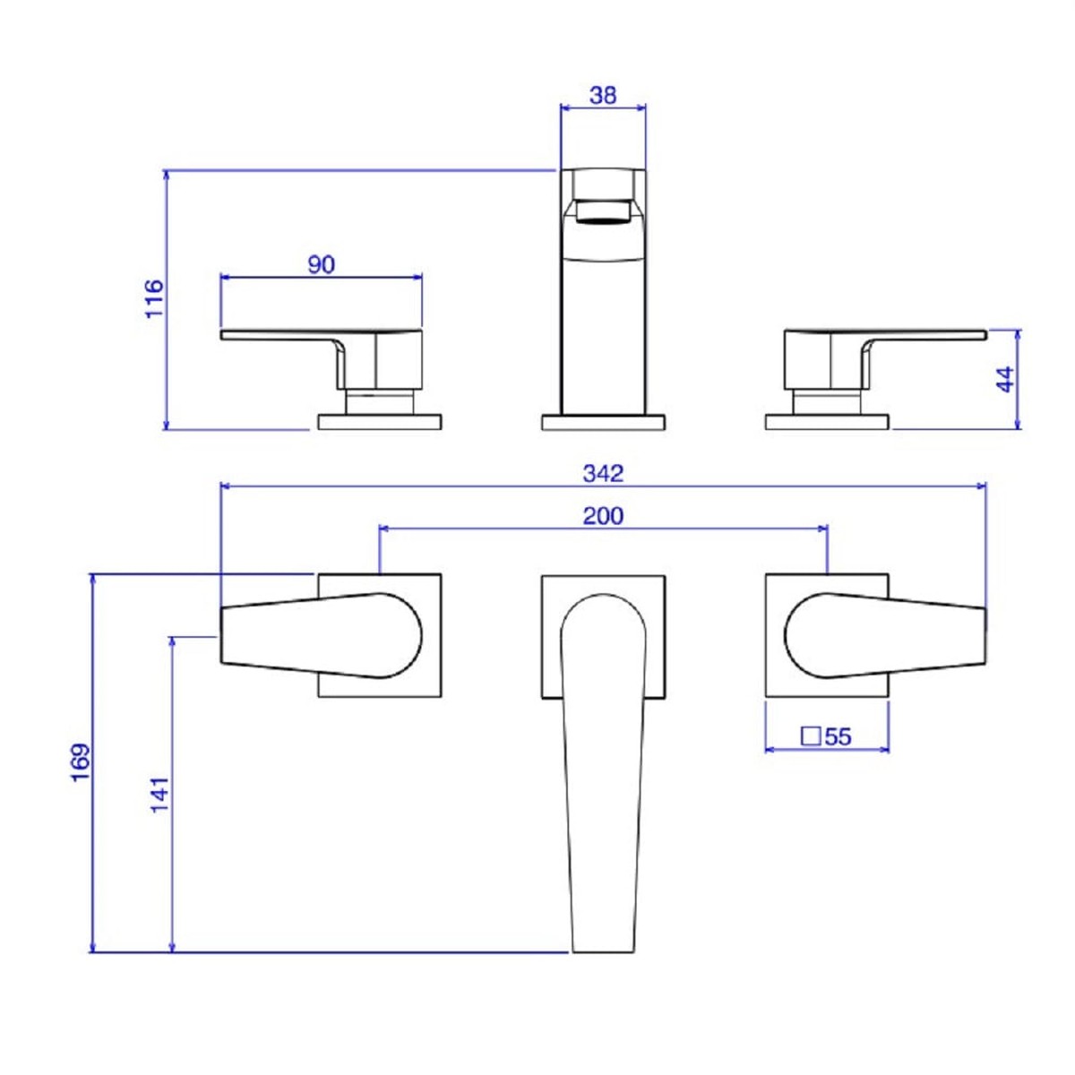 Misturador para Lavatório Bica Baixa Level Black Matte - Deca