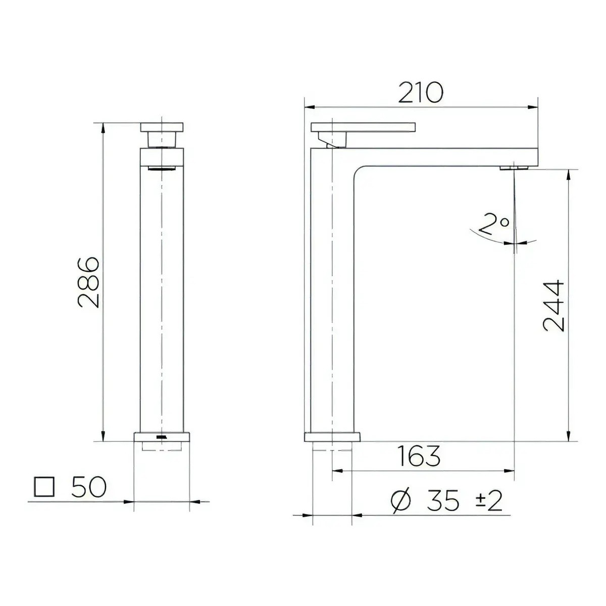 Torneira para Lavatório de Mesa New Edge Cromada BA - Docol