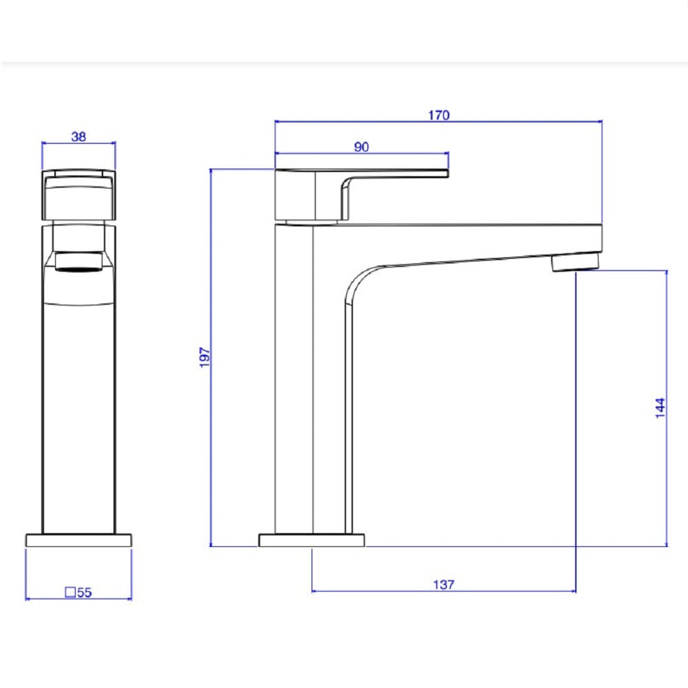 Torneira de Lavatório de Mesa Média Level Black Matte - Deca