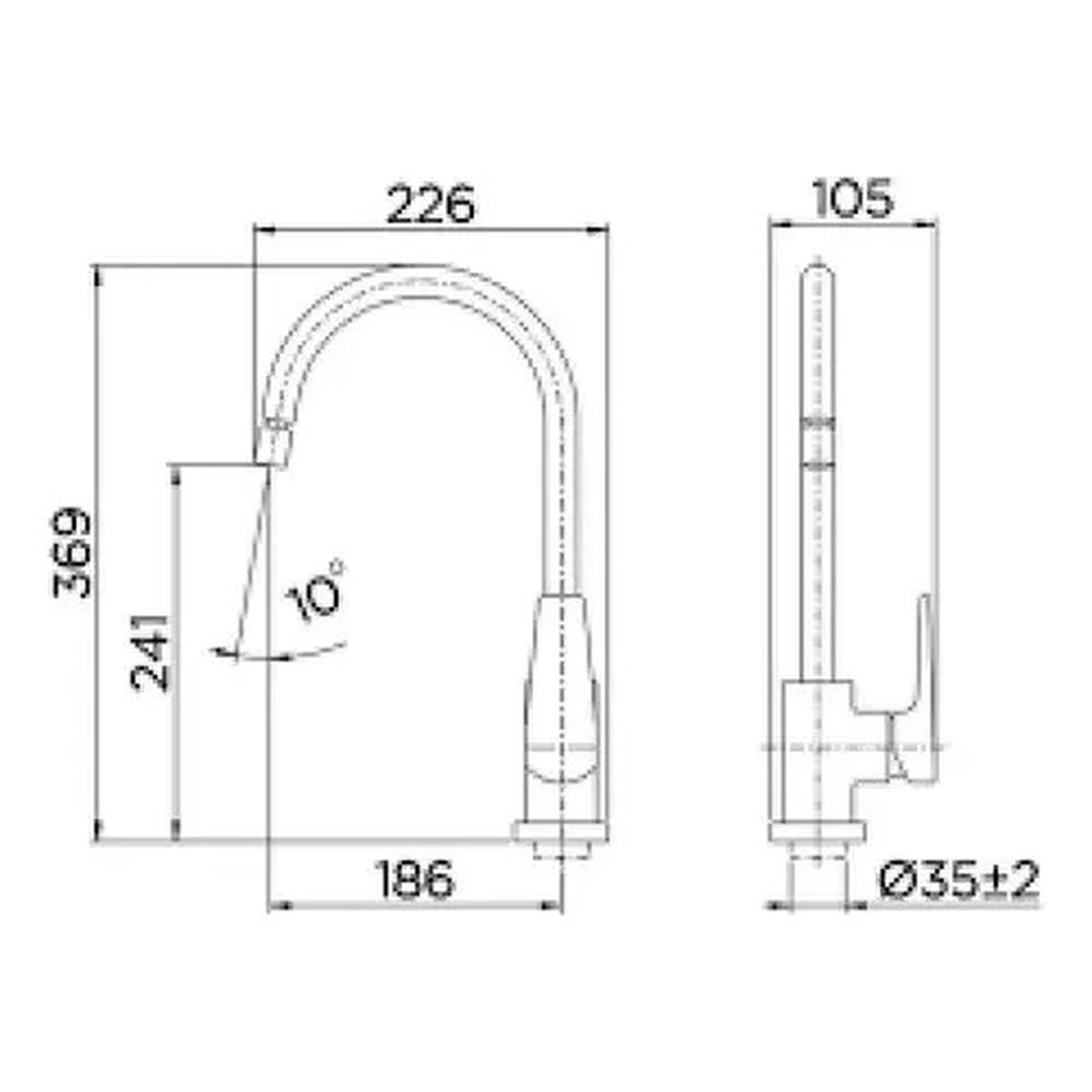 Misturador Monocomando de Mesa para Cozinha Lift Ônix - Docol