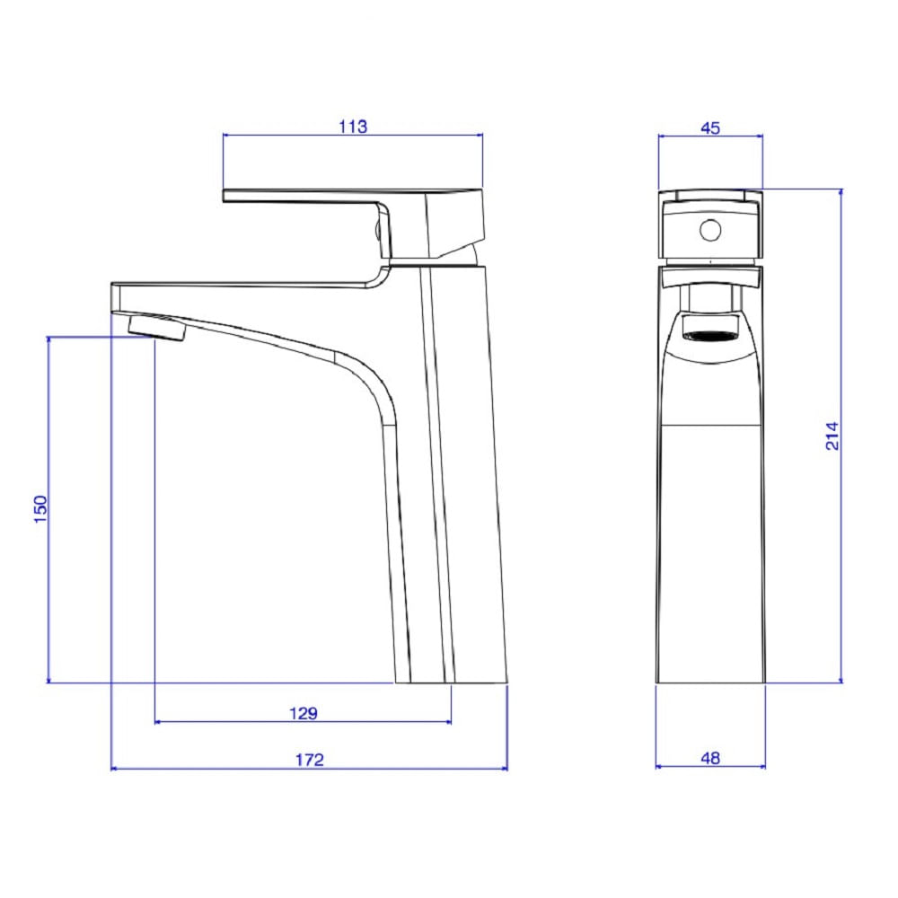 Misturador de Lavatório Monocomando de Bica Média Level Black Matte - Deca