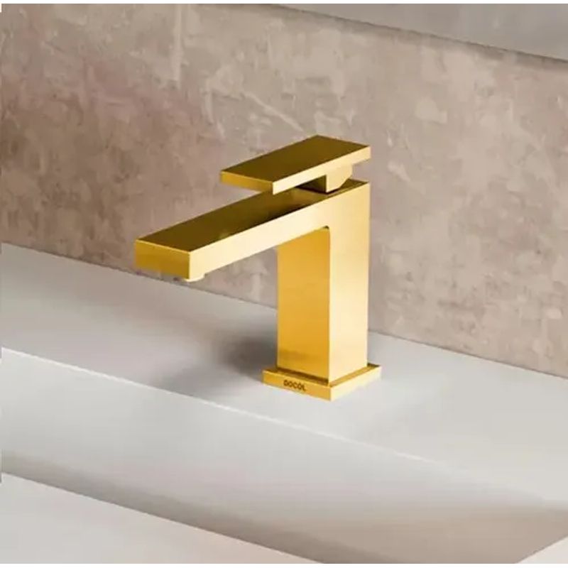 Monocomando para banheiro New Edge ouro escovado - Docol