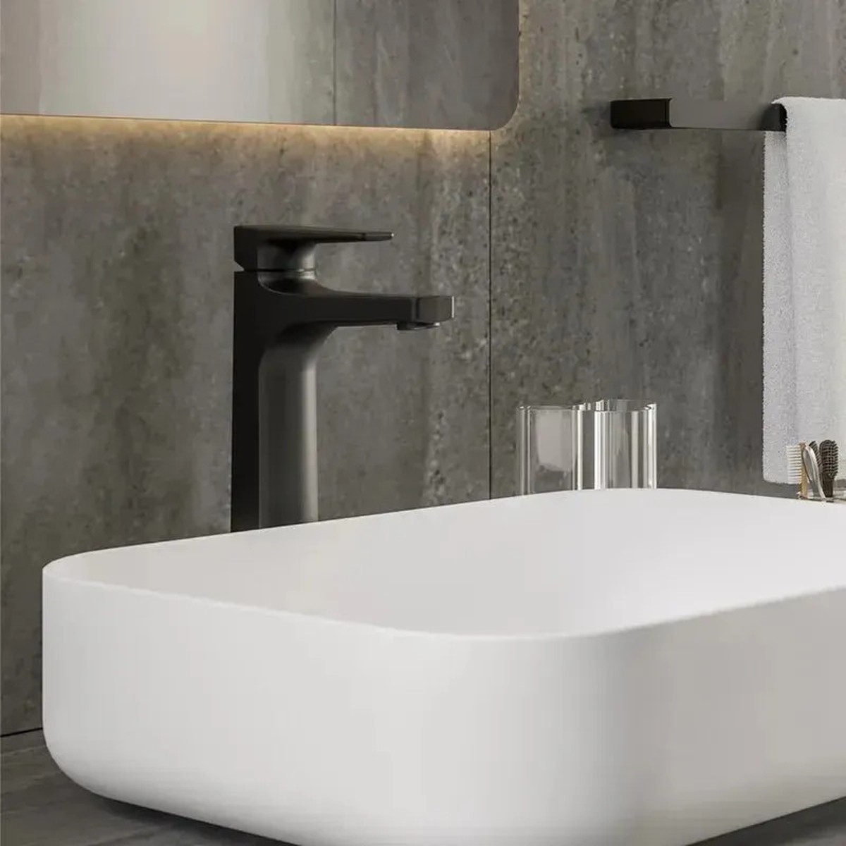 Monocomando bica alta de mesa para lavatório ColdStart Lift Ônix - Docol