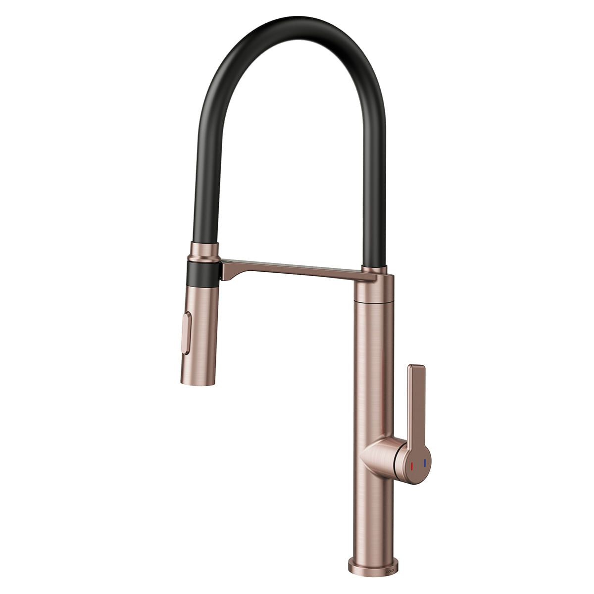 Misturador Monocomando para Cozinha Doc Cobre Escovado com Preto - Docol