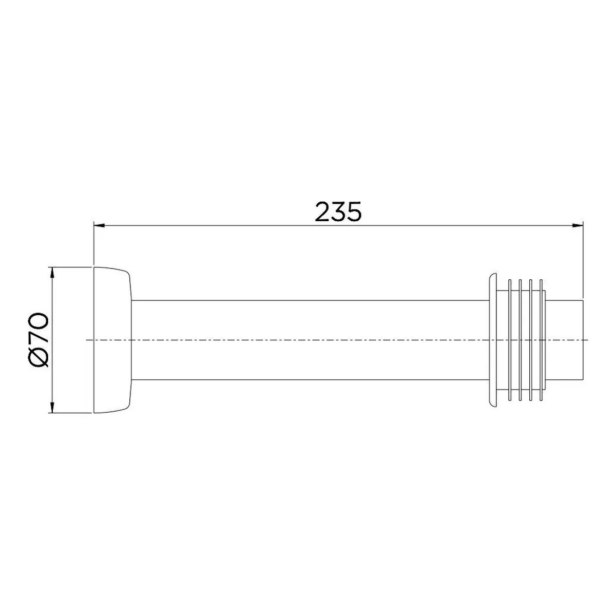 Tubo de Ligação para Bacia 1 1/2" x 25 cm Ouro Escovado - Docol