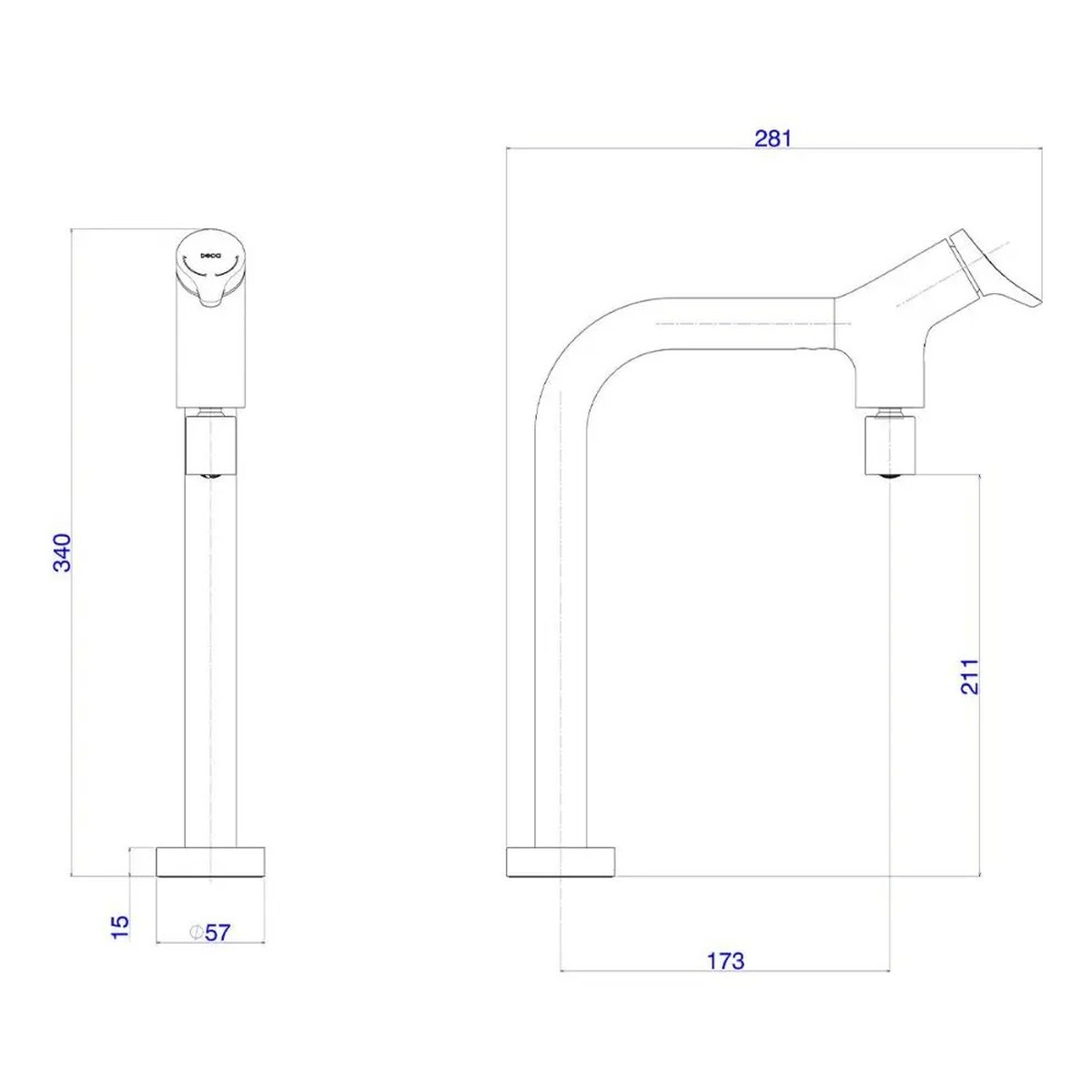 Misturador Monocomando de Mesa para Cozinha Cromado - Deca