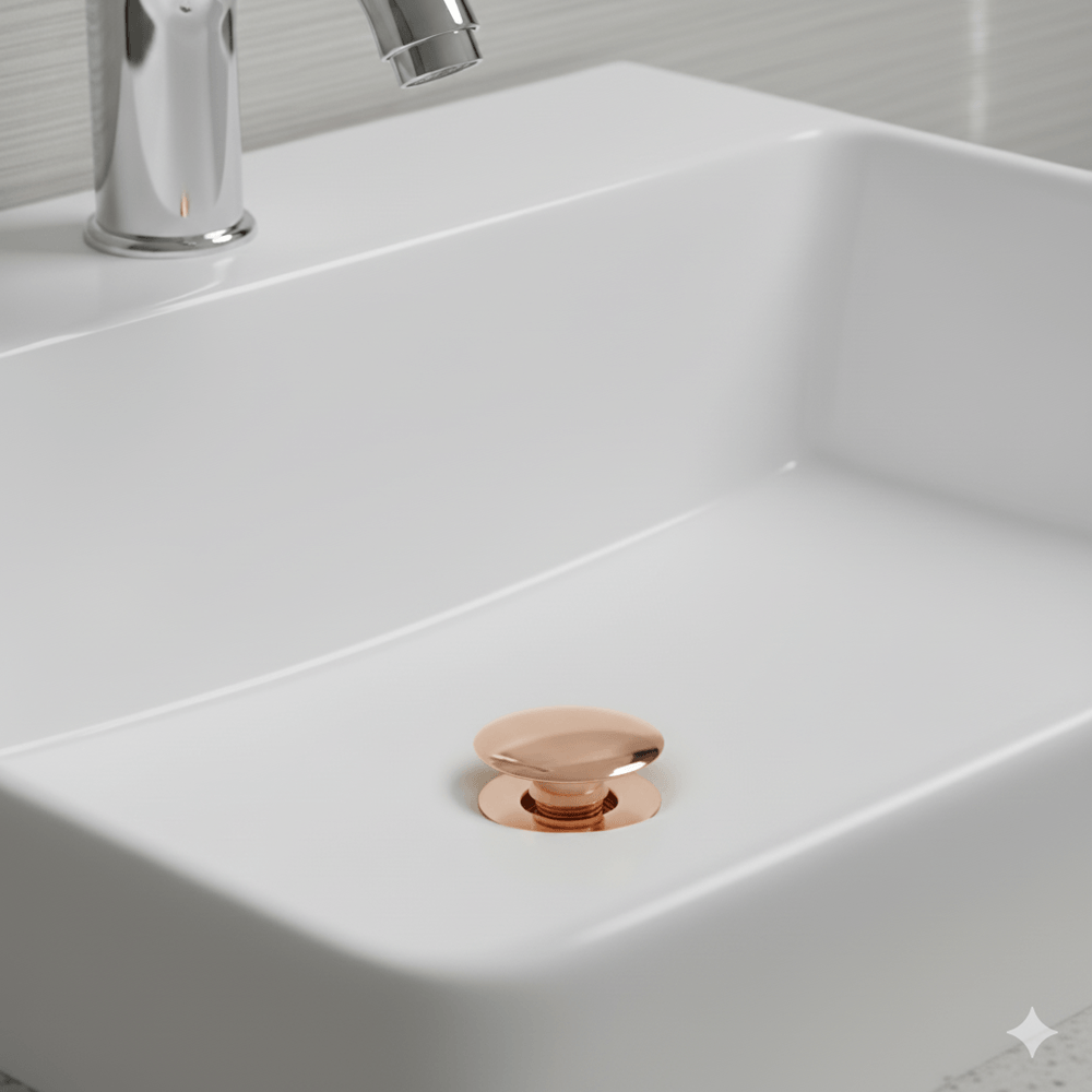 Válvula Click Redonda 7/8 para Lavatório Rose Gold - Dax