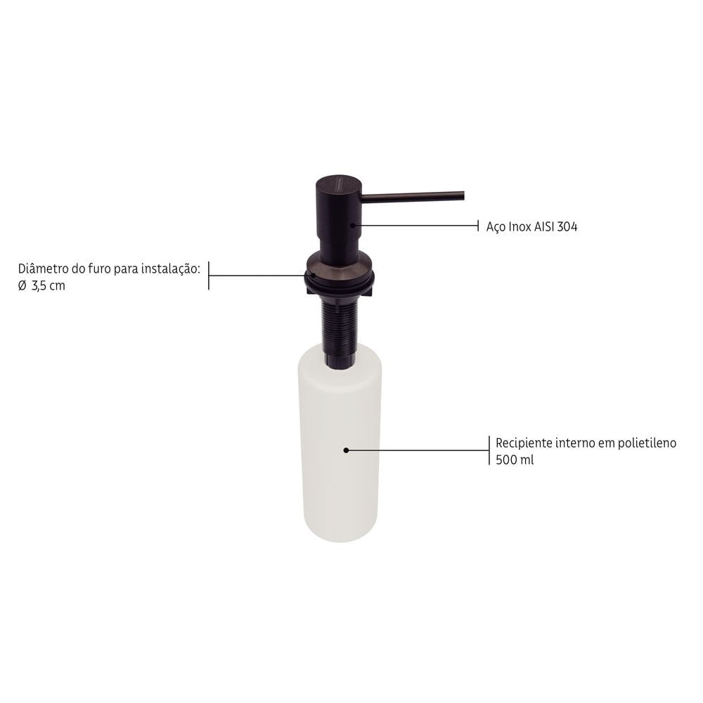 DOSADOR Black DE SABAO 500ML - Tramontina