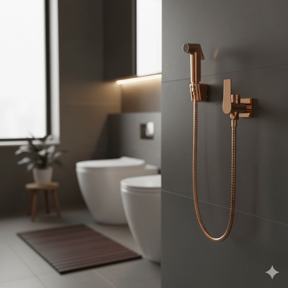 Ducha Higiênica com Registro e Derivação Mendoza Rose Gold - Dax