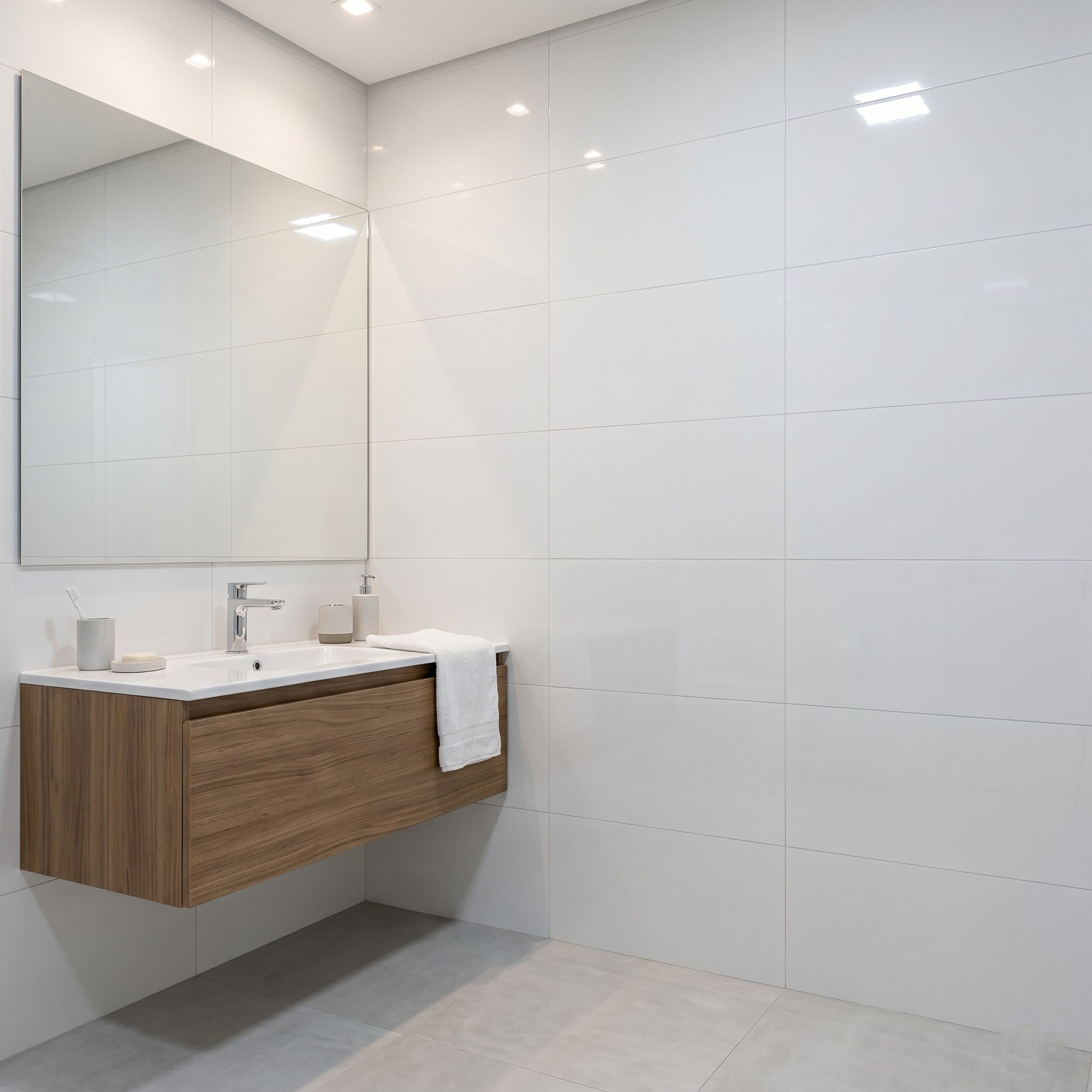 Revestimento 38x74 cm Branco Polido NANOGLASS - Incopisos