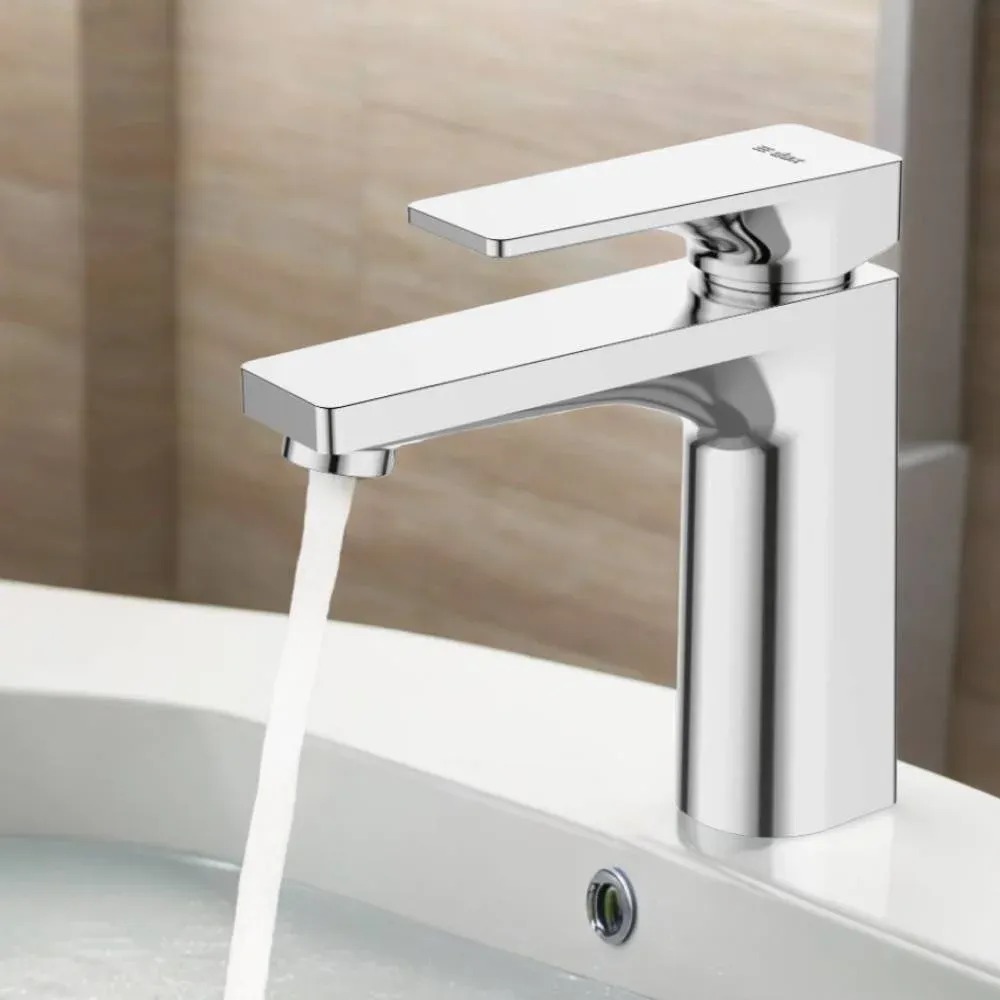 Misturador Monocomando para Lavatório de Mesa Bica Baixa Iguaçu Cromado - Dax