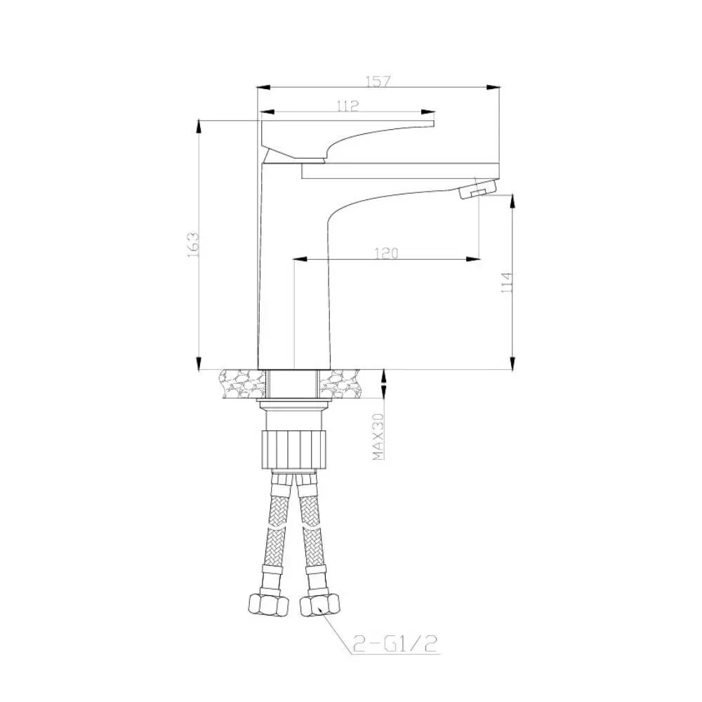 Misturador Monocomando para Lavatório de Mesa Bica Baixa Iguaçu Cromado - Dax