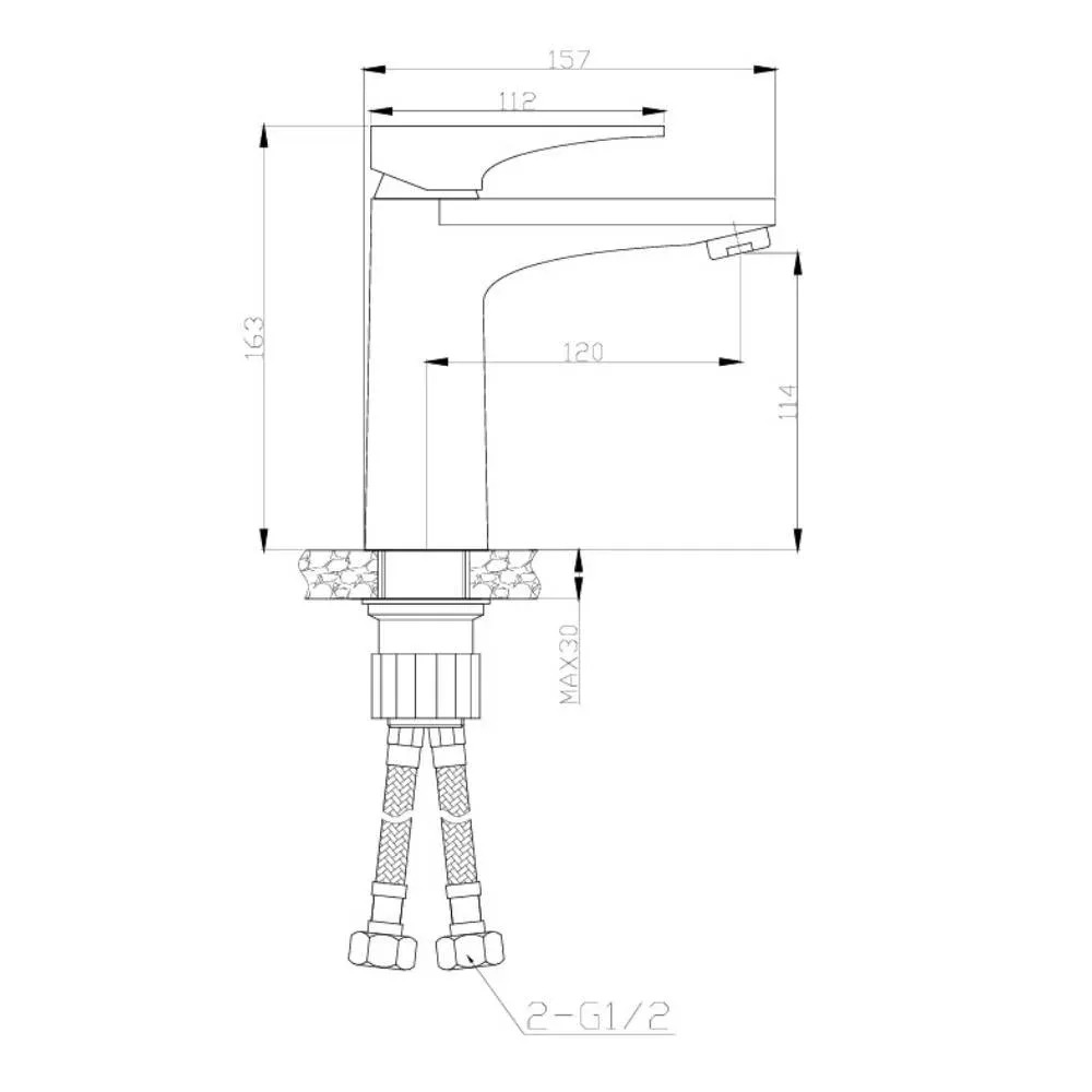 Misturador para Lavatório Monocomando de Mesa Bica Baixa Black - Dax