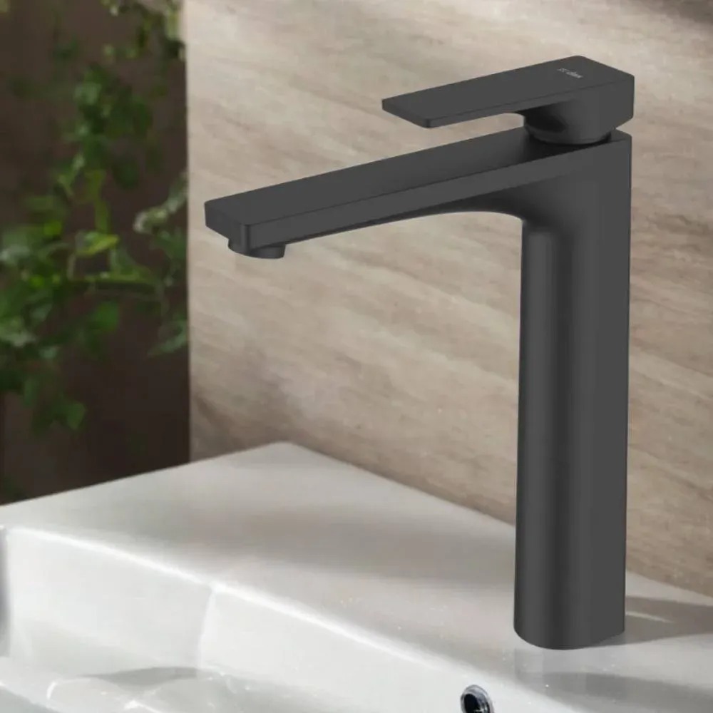 Misturador Monocomando para Lavatório de Mesa Bica Alta Iguaçu Black - Dax