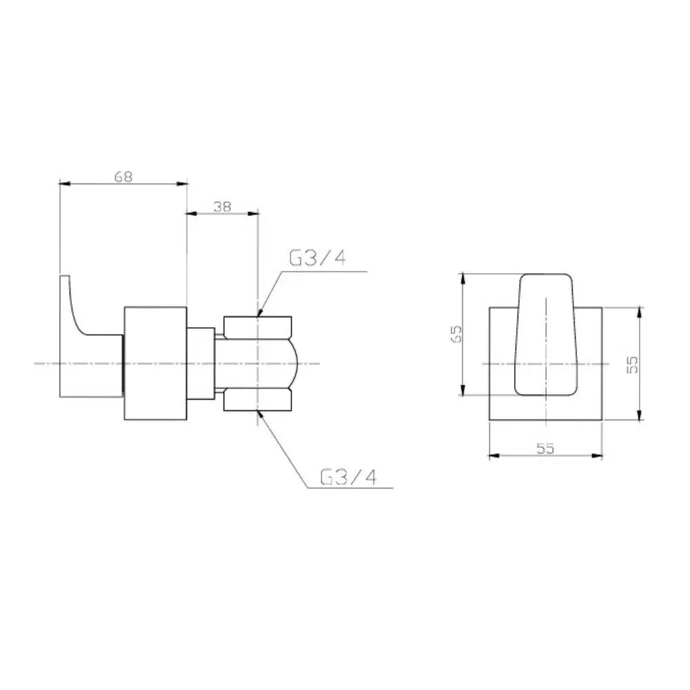 Acabamento de Registro Iguaçu 1/2" e 3/4" Cromado - Dax