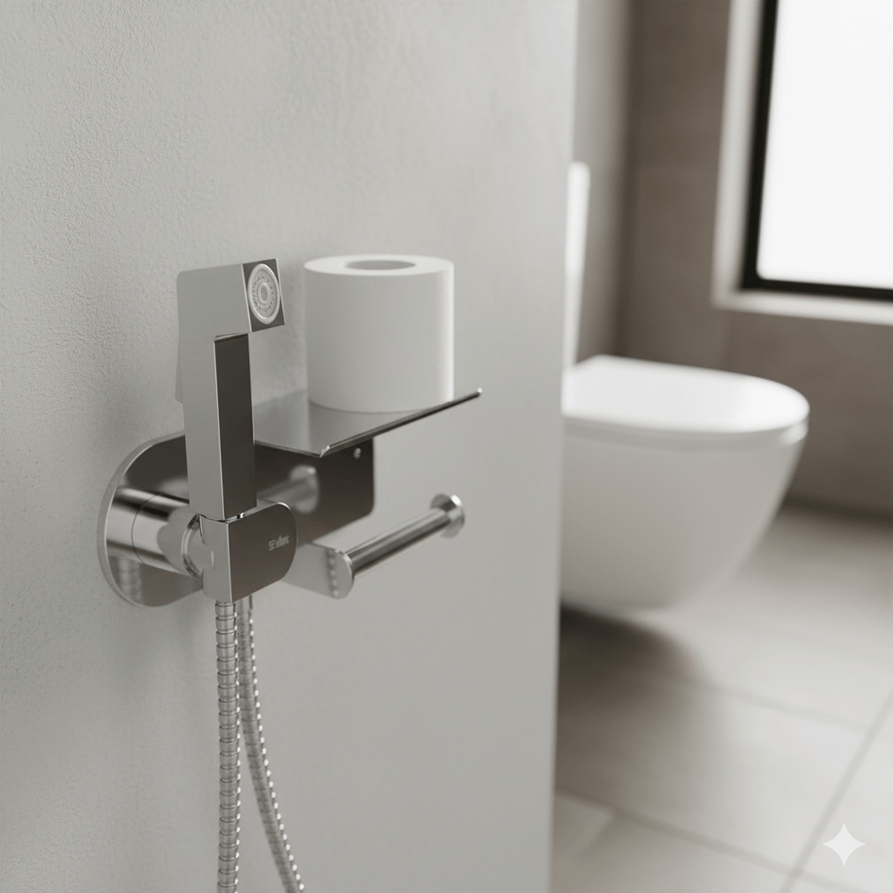 DUCHA HIGIÊNICA COM PAPELEIRA TAMISA CROMADA - Dax
