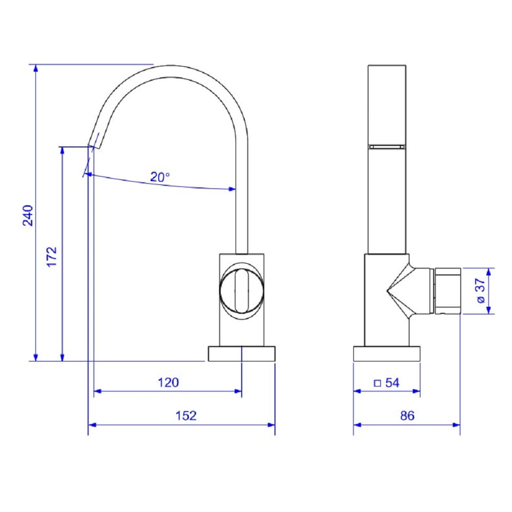 Torneira para Lavatório de Mesa Bica Alta Polo Black Matte - Deca