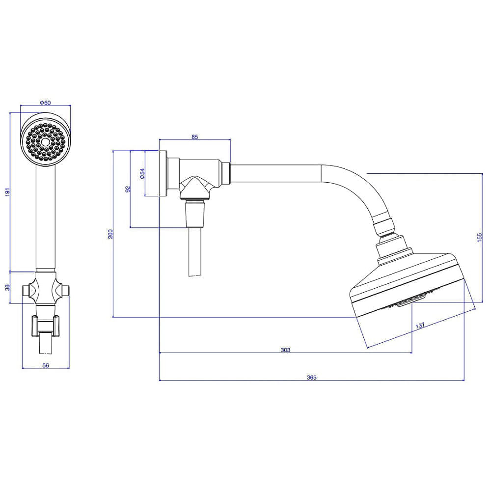 Kit para Chuveiro Plus Cromado ACQUA C/FLEXÍVEL PVC - Deca
