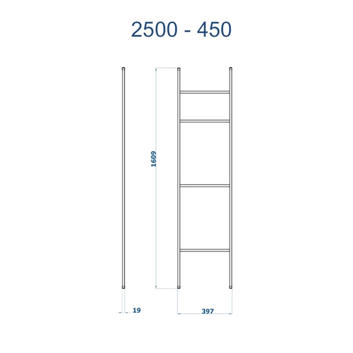 Porta Toalha ESCADA 2500 BK-450 - Fani