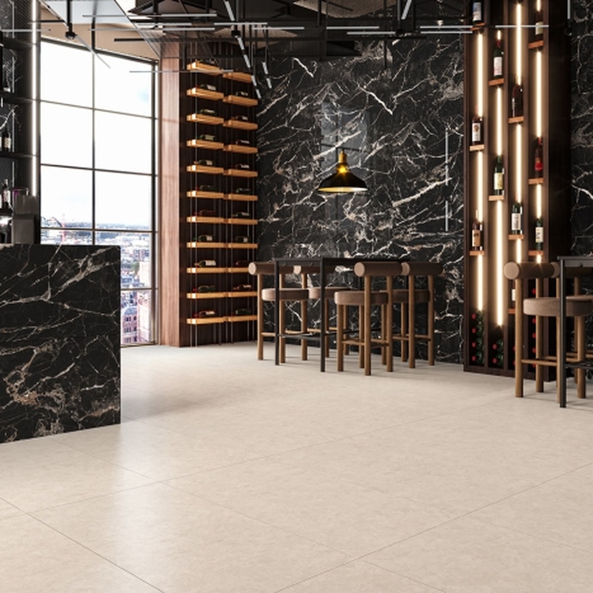 Porcelanato 61x120 cm Polido BLACK GALE - Damme
