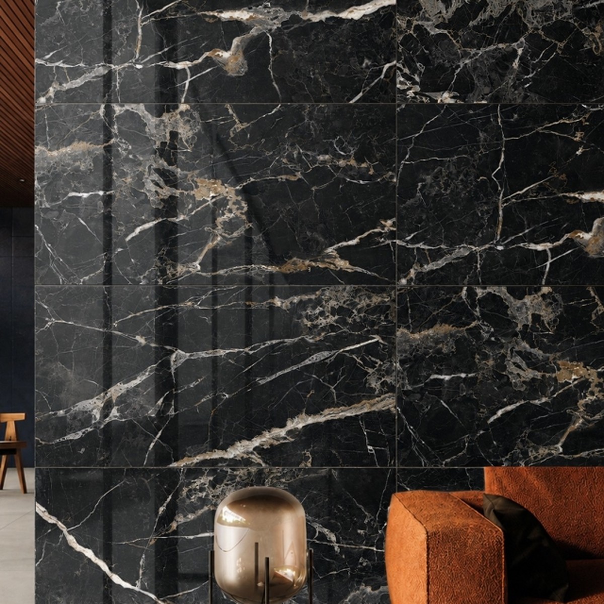 Porcelanato 61x120 cm Polido BLACK GALE - Damme