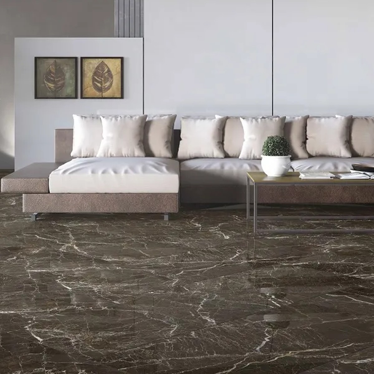 Porcelanato 61x120 cm Elegant Brown Polido - Damme