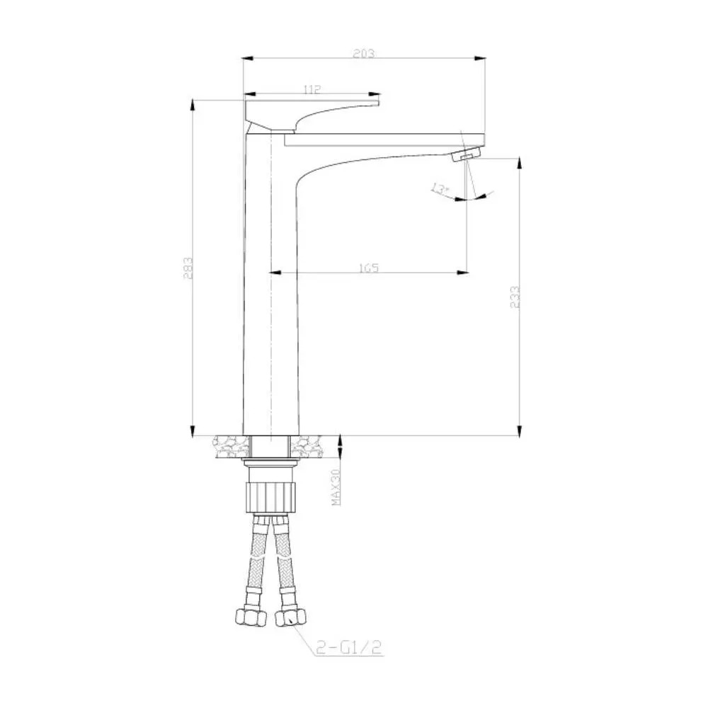 Misturador para Lavatório Monocomando de Mesa Bica Alta Cinza - Dax