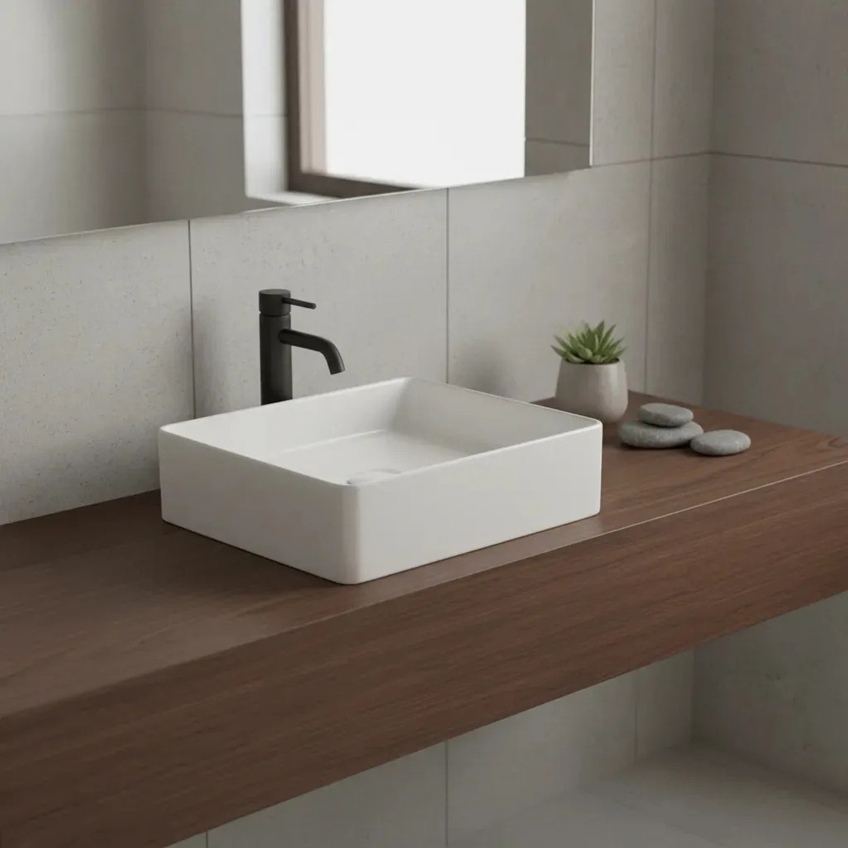 Cuba de Apoio de Mesa Q 400X400X125 WH DOCOLFLOW