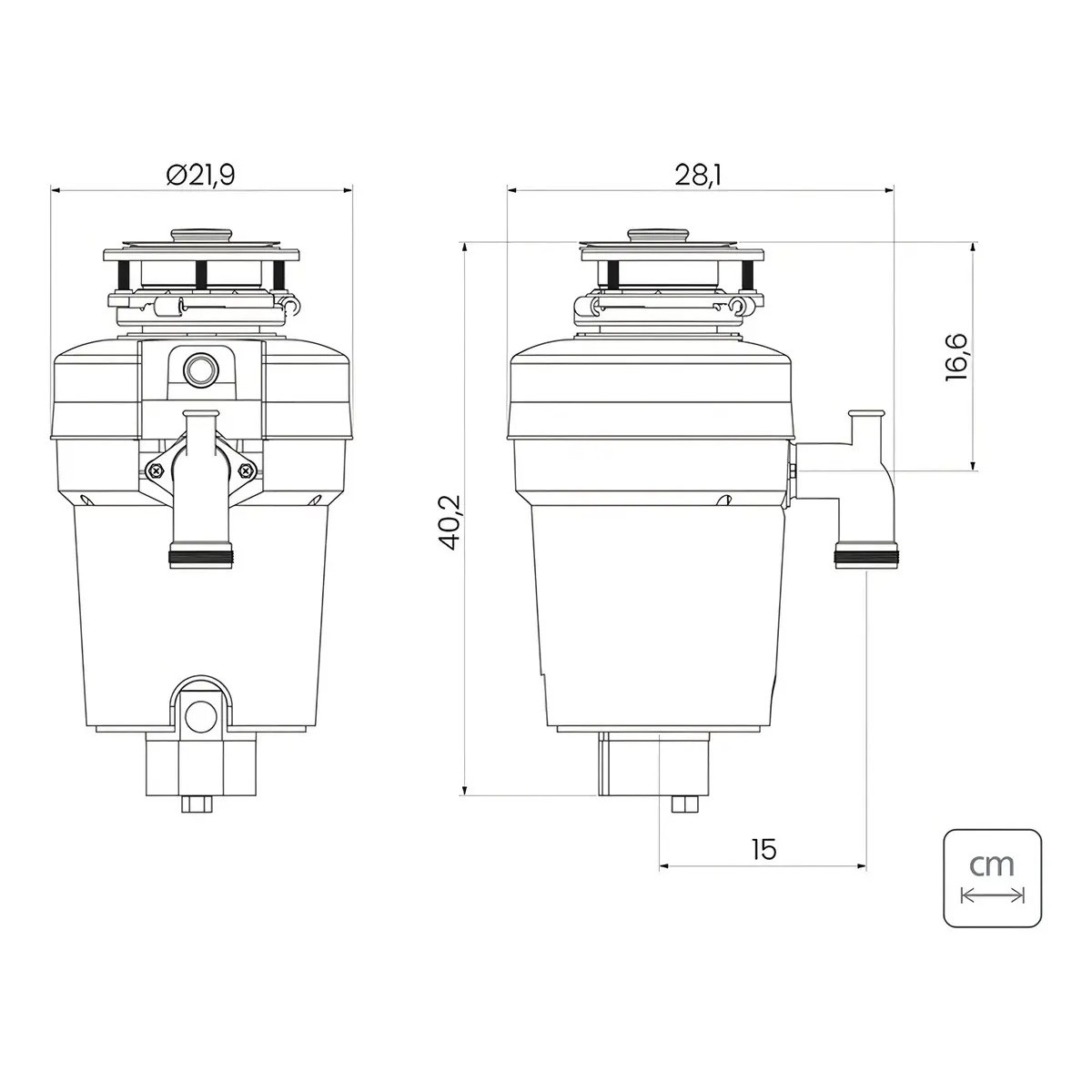 Triturador de Resíduos 4 1/2" 0,75 HP 220V - Tramontina